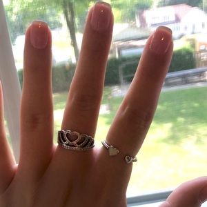 Pandora two hearts open ring